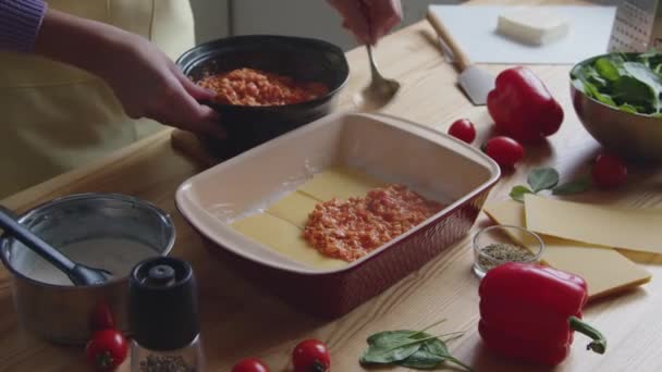 Woman Is Putting Hot Sauce In Ovenware - Footage, Video