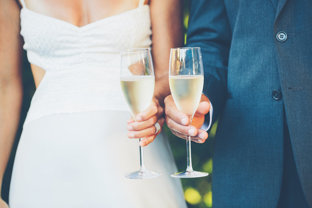 Wedding Couple Champagne - Фото, изображение
