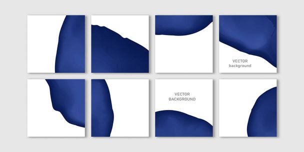 Trendy vector set for Social media stories and post, mobile apps, banners design, web ads. Template squared background with copy space and abstract liquid spot. Editable frame, mockup for advertising - Vektor, Bild