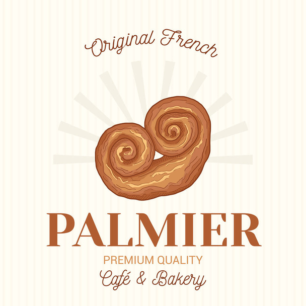 Palmier French Pastry Vector Emblem Logo Template - Vector, Image