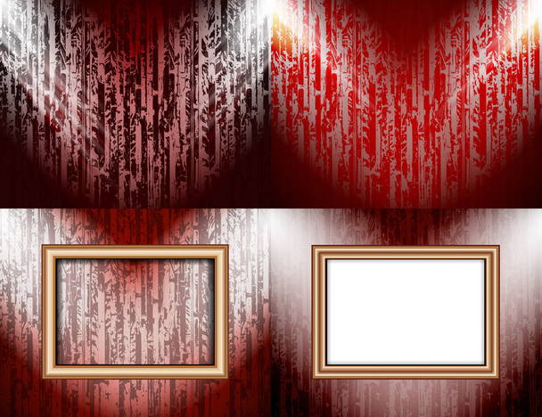 Set of colorful abstract backgrounds and frames for text or photos illuminated by searchlights. vector - Vector, Image