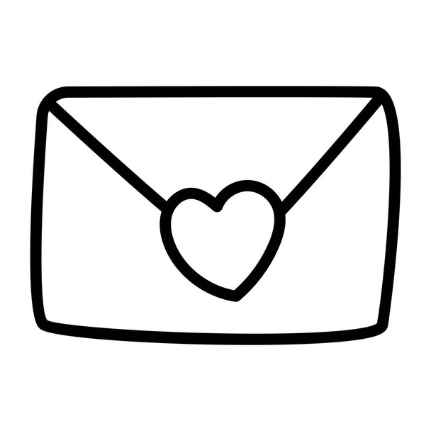 linear design icon of love letter - Vector, Image