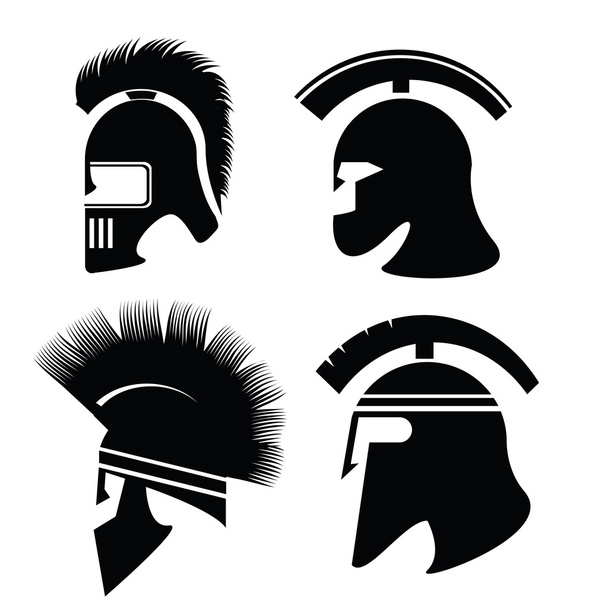 silhouettes of helmet - Vector, Image