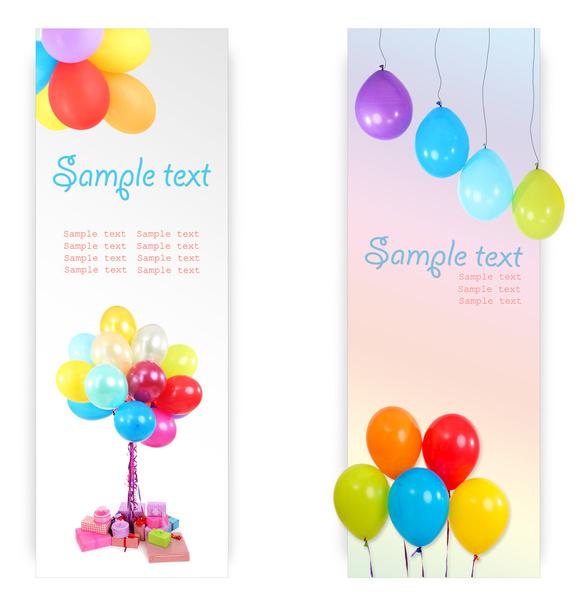 Birthday postcard. Colorful balloons - Φωτογραφία, εικόνα