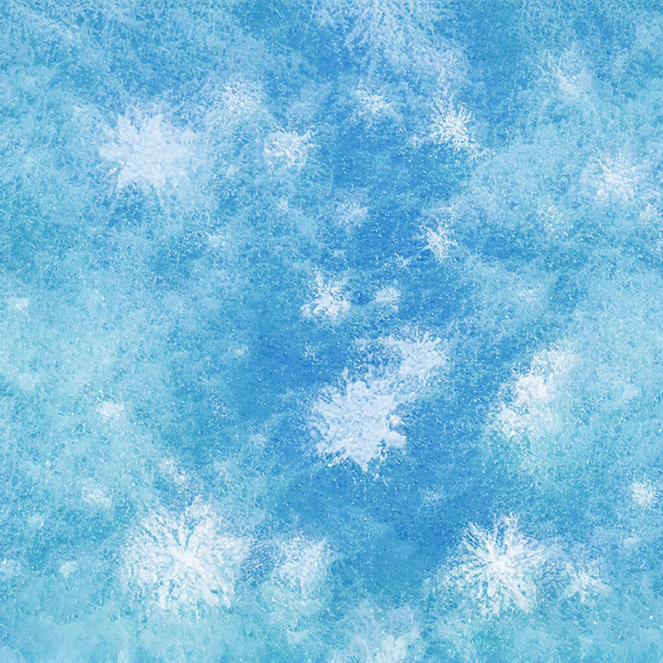 fondo abstracto de invierno, hielo y copos de nieve - Foto, Imagen