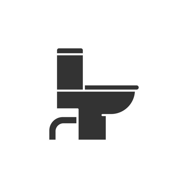Das Symbol der Toilettenschüssel im flachen Stil. Hygiene-Vektor-Illustration auf isoliertem Hintergrund. WC-Toilette signalisiert Geschäftskonzept. - Vektor, Bild