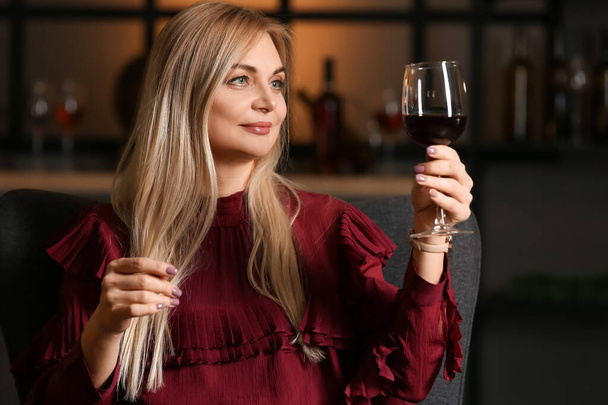 Female sommelier tasting types of wine - Фото, изображение