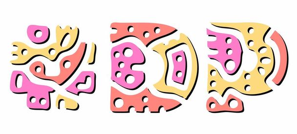 DP Hashtag. Doodle isola il testo. Curve colorate lettere scarabocchiare decorativi. Popular Hashtag # DP è l'abbreviazione di doppia penetrazione per le risorse sessuali per adulti. - Vettoriali, immagini