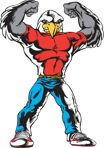 Orlí maskot Flexing Muscles Vector Illustration - Vektor, obrázek