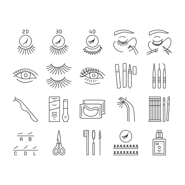 Conjunto de iconos de colección de extensión de pestañas Vector . - Vector, imagen