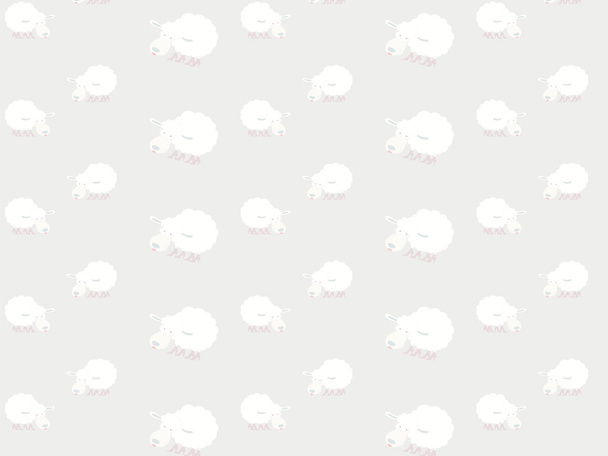 Funny sheep on seamless sheep pattern Happy new year 2015 : vector illustration - Vector, Image