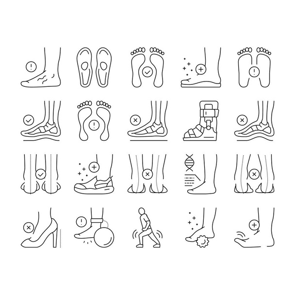 Flat Feet Disease Collection Εικόνες Ορισμός διάνυσμα . - Διάνυσμα, εικόνα