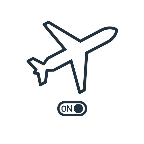 вектор иконки режима самолета, символ режима самолета, изолированный на белом фоне. - Вектор,изображение