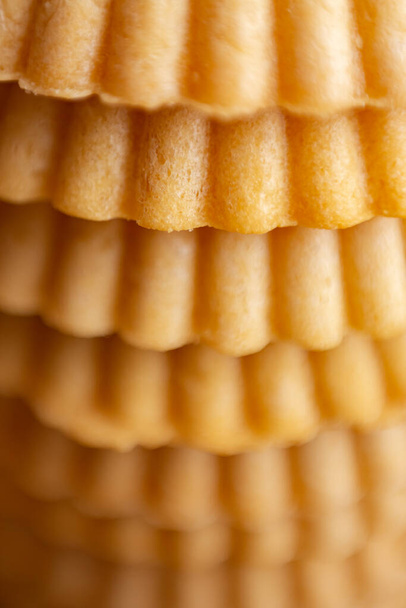 Tartlets made of dough. Macrophotography. Vertical photo. - Photo, Image