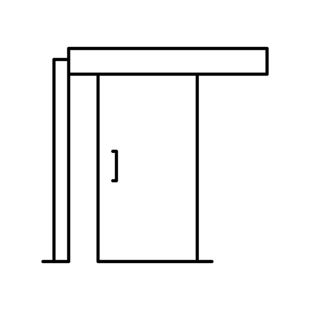 sliding door line icon vector illustration - Vector, Image