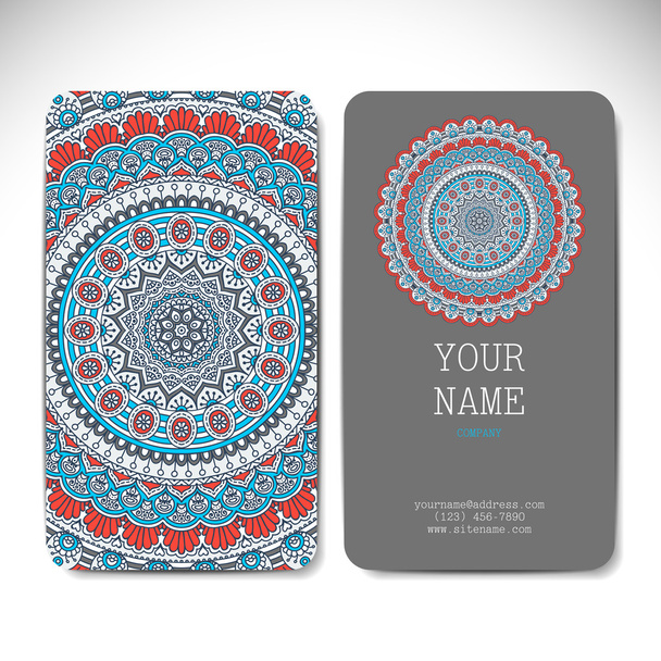 Business card or invitation. Vector background. Vintage decorative elements. Hand drawn background. - Διάνυσμα, εικόνα