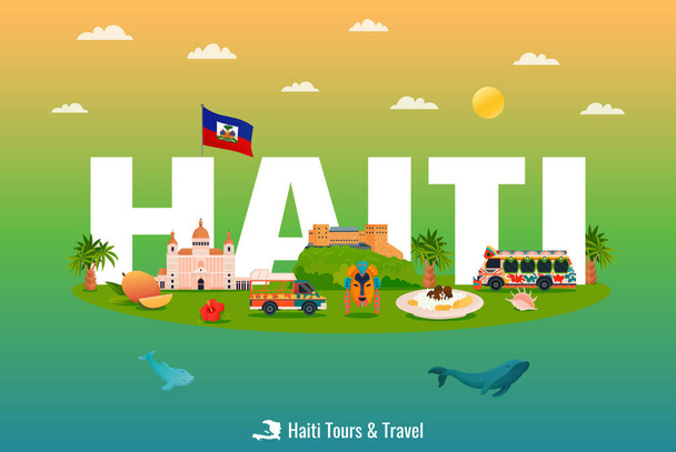 Cartel Tours Haití - Vector, imagen