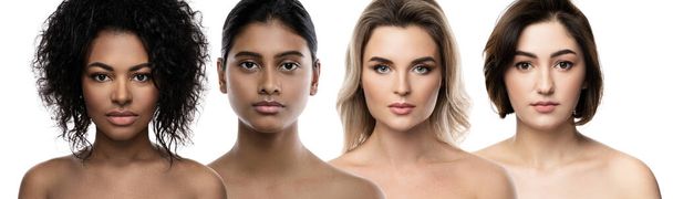 Multi-ethnic beauty and skincare. Group of beautiful women with a different ethnicity. - Foto, imagen