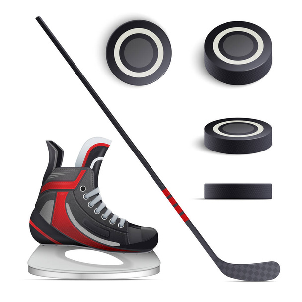 Juego de hockey realista - Vector, imagen