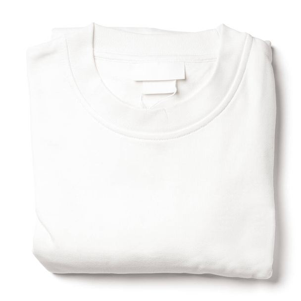 Folded white sweatshirt isolated on white background - Foto, imagen
