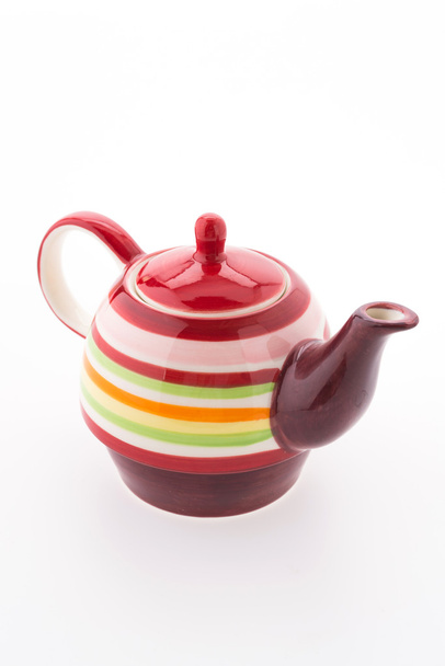 Värikäs teekannu eristetty valkoisella taustalla
 - Valokuva, kuva