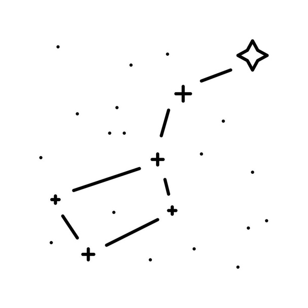 grote dipper sterrenbeeld lijn pictogram vector illustratie - Vector, afbeelding