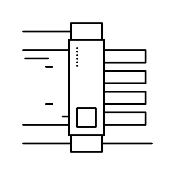 Ikona řádku zařízení řezání papíru vektorová ilustrace - Vektor, obrázek