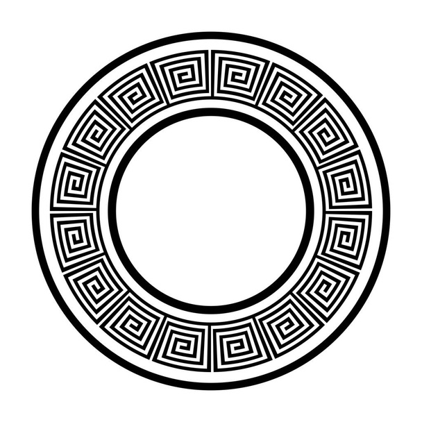 Αφηρημένο γεωμετρικό κόσμημα με ελληνικό σχέδιο μαίανδρου για διακοσμητικό πλαίσιο κύκλου. Διανυσματική τέχνη. - Διάνυσμα, εικόνα