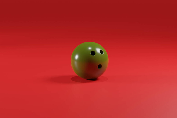 white bowling ball on green background - Фото, зображення