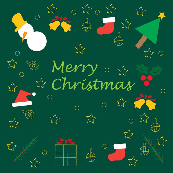 Merry Christmas background with Chrsitmas symbol and text - Vetor, Imagem