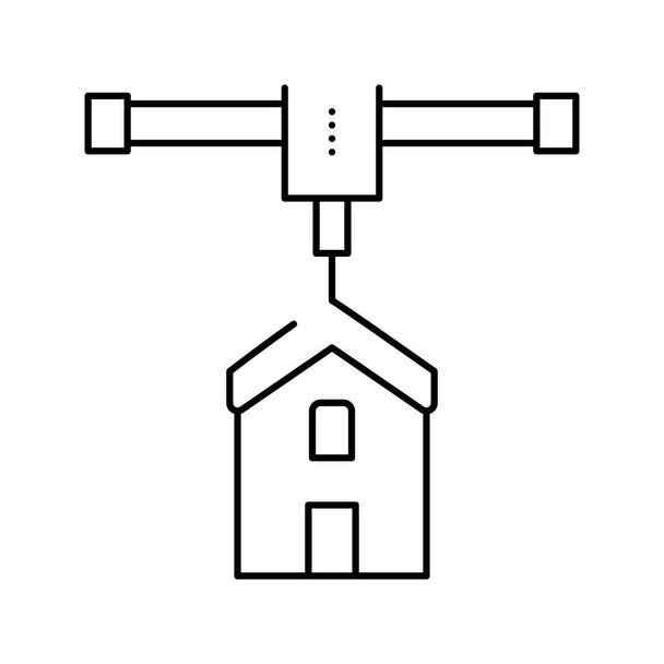 будинку друк лінії значок Векторна ілюстрація
 - Вектор, зображення