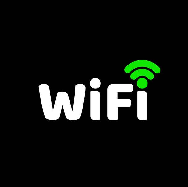 Значок WIFI в тексте. Логотип букв Wi-Fi. - Вектор,изображение