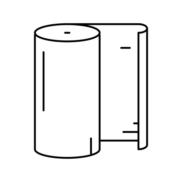 línea de rollo de papel icono vector ilustración - Vector, imagen