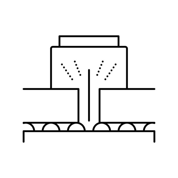 illustrazione vettoriale dell'icona della linea della fabbrica del compensato della macchina di taglio - Vettoriali, immagini