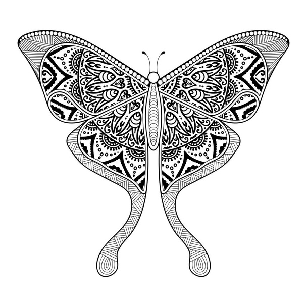 vector butterfly black and white element line art print design  - Vektori, kuva