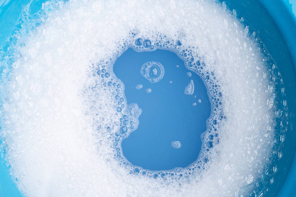 Frame made of detergent foam bubble. Top view - Foto, Bild