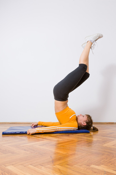 pilates woman stability ball gym fitness yoga exercises - Photo, Image