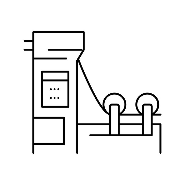 papier productie machine lijn pictogram vector illustratie - Vector, afbeelding