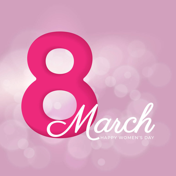 Beautiful 8 march background. International womens day. Vector illustration for social media post, stories, greeting card, gift card or banner - Вектор,изображение