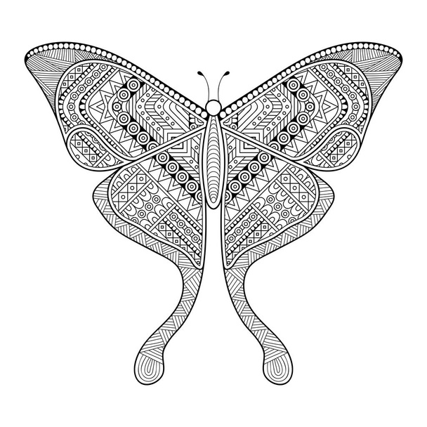 vector butterfly black and white element line art print design - Vektori, kuva