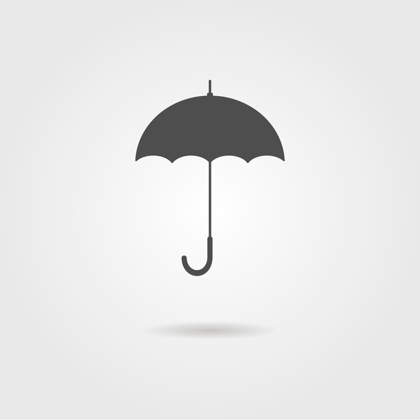 black icon of umbrella with shadow - Διάνυσμα, εικόνα