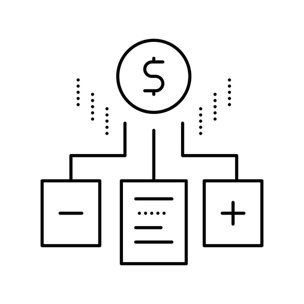 acuerdo financiero ventajas y desventajas línea icono vector ilustración - Vector, Imagen
