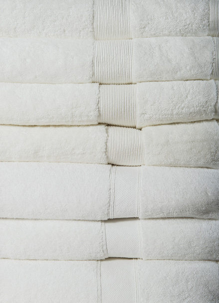 Stack of white spa towels. - Photo, Image