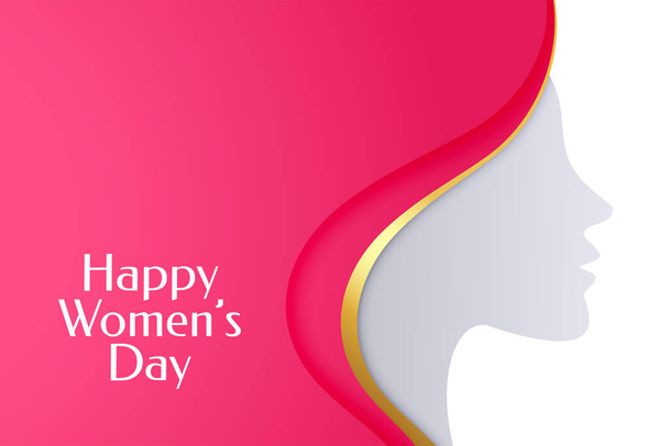 stylish happy womens day pink greeting - Vector, Imagen