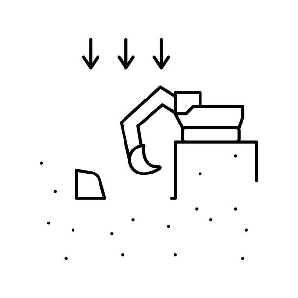 λάκκος ανασκαφής για εικονογράφηση διανύσματος γραμμής κτιρίου - Διάνυσμα, εικόνα
