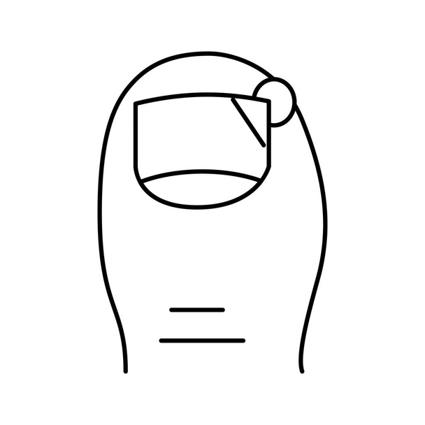 algodón bajo la línea de uñas icono vector ilustración - Vector, imagen