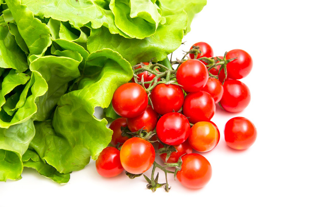 Tomates cherry y lechuga
 - Foto, Imagen