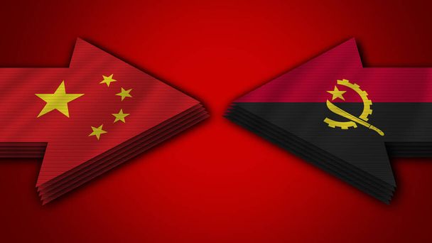 Angola vs China Arrow Flags  3D Illustration - Photo, Image