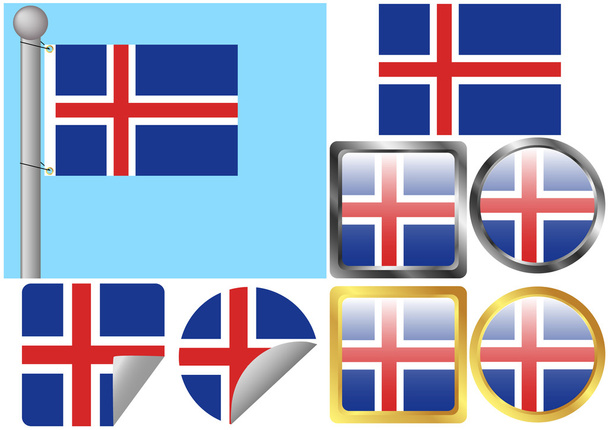 Flag Set Iceland - Vector, Imagen