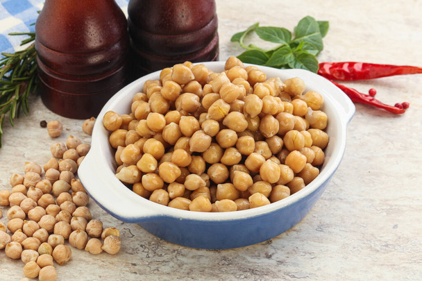 Boiled natural organic chickpea in the bowl - Photo, Image